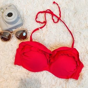 BRIGHT PINK RUFFLE BIKINI TOP👙💗